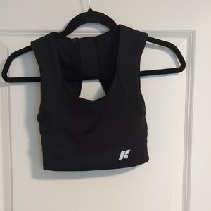 Black Sports Bra with Stylish Logo